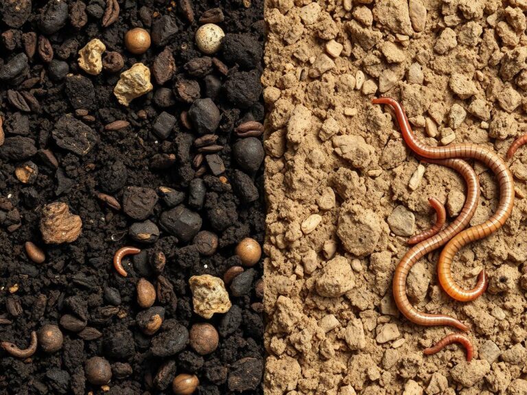 Comparison of nutrient-rich organic soil versus depleted conventional soil