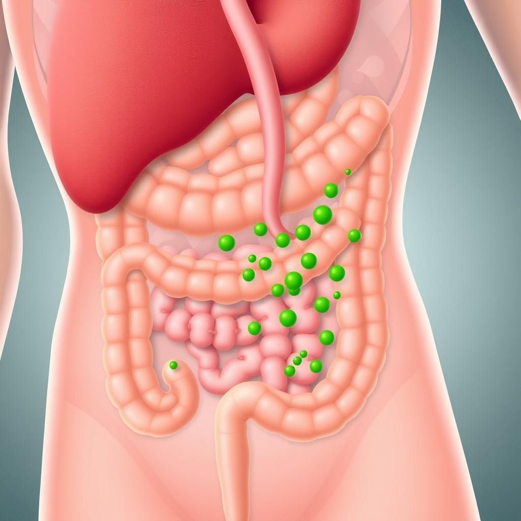 Digestive system showing poor mineral absorption