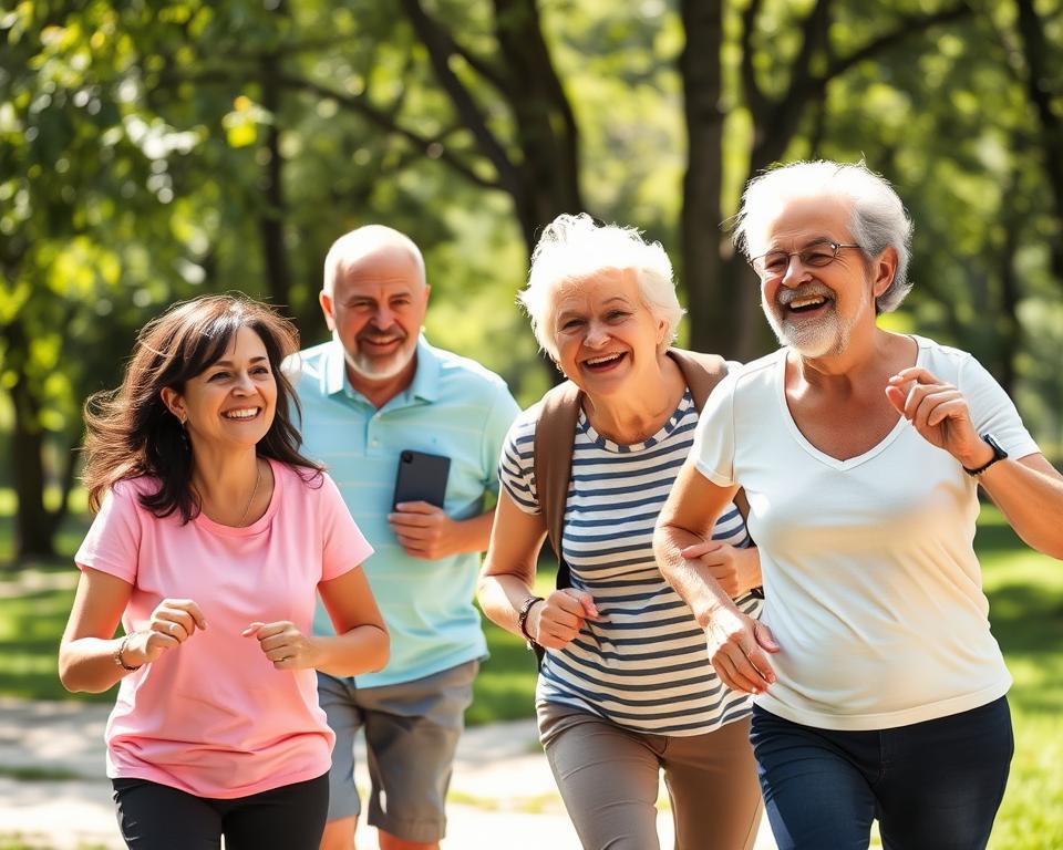 Happy, healthy family enjoying outdoor activities after improving their health