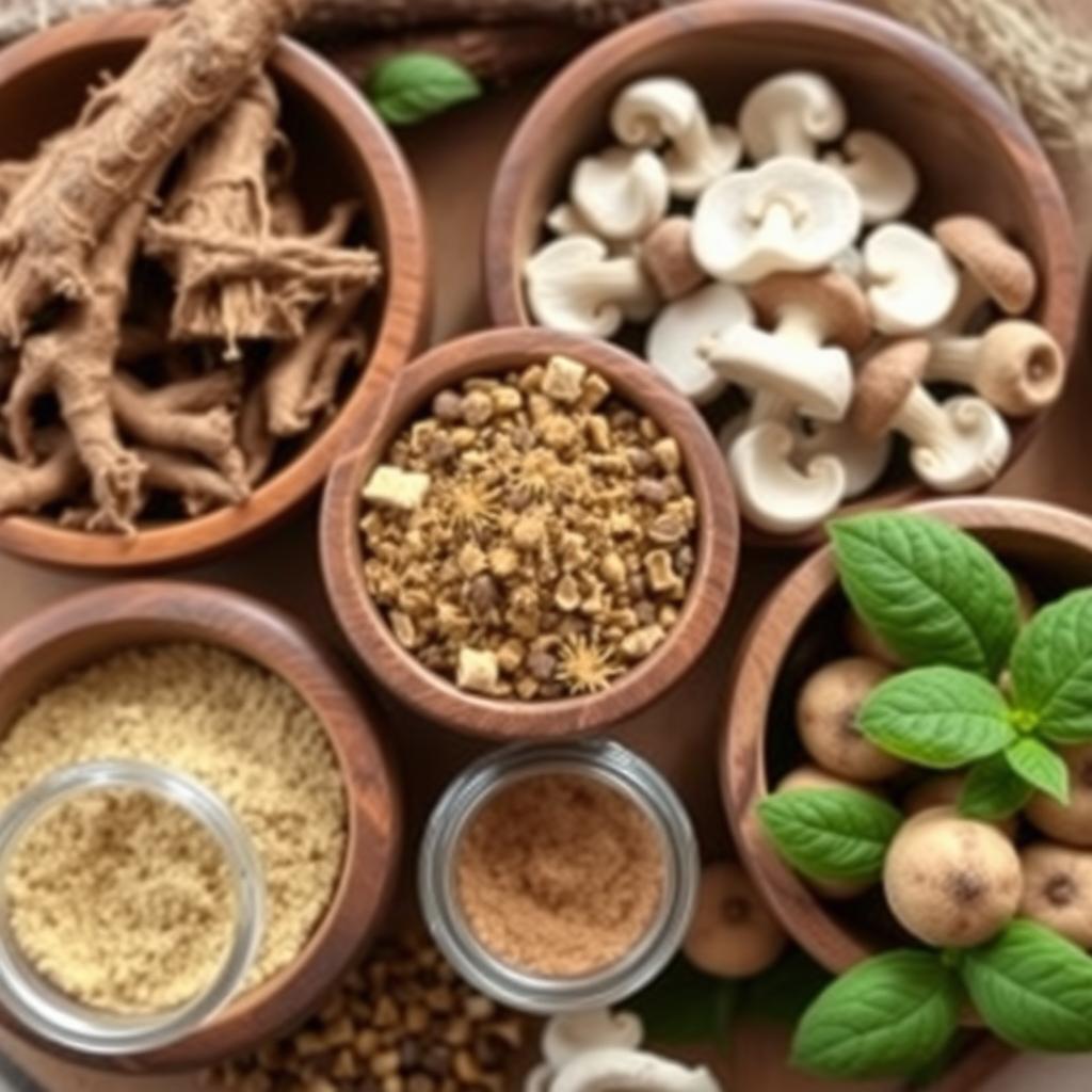Organic adaptogenic herbs used in nutritional supplements