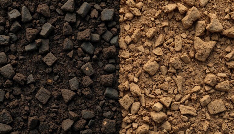 Comparison of nutrient-rich soil versus depleted agricultural soil showing LiveGood Supplements and soil depletion impact